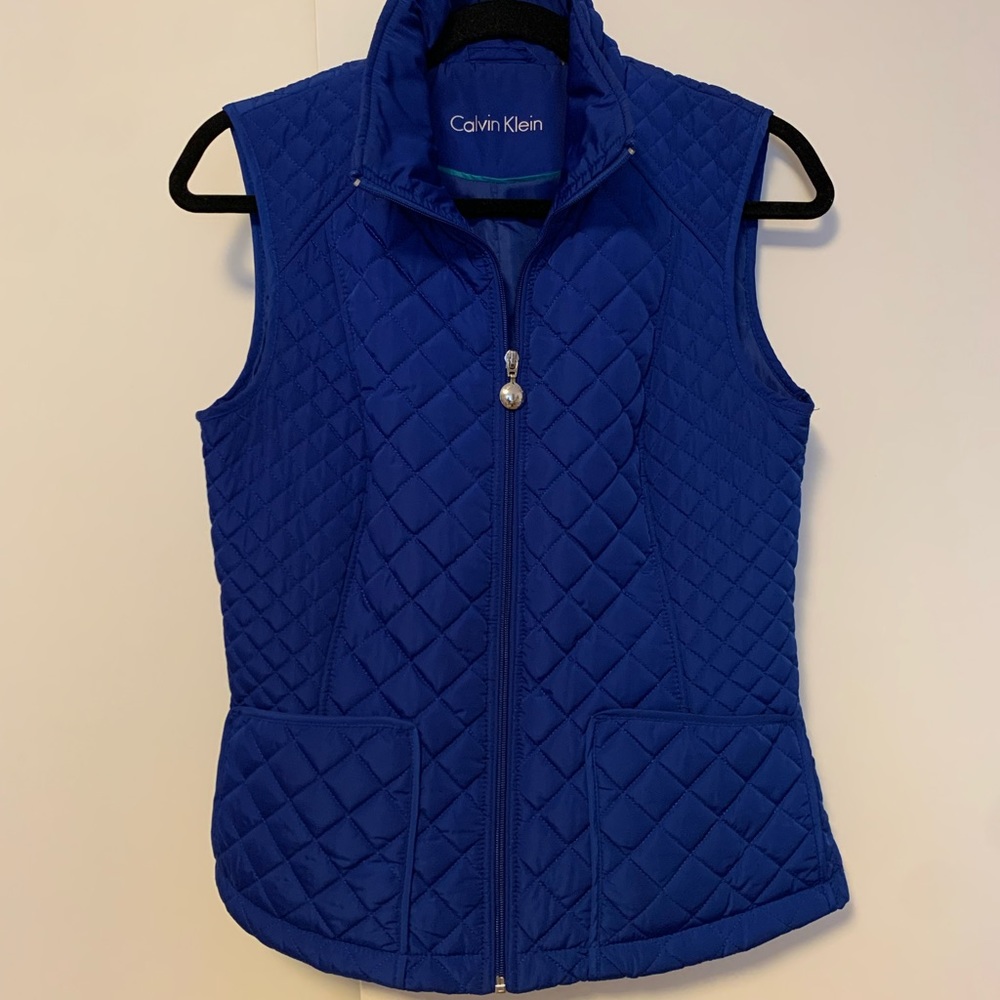 Calvin Klein royal blue quilted vest size XS